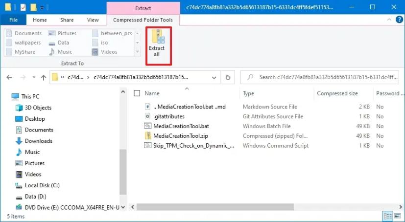 Extract Zip file
